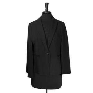 Banana Republic Cape Blazer Womens 8 Black One Button NWT Modern Elegant Jacket